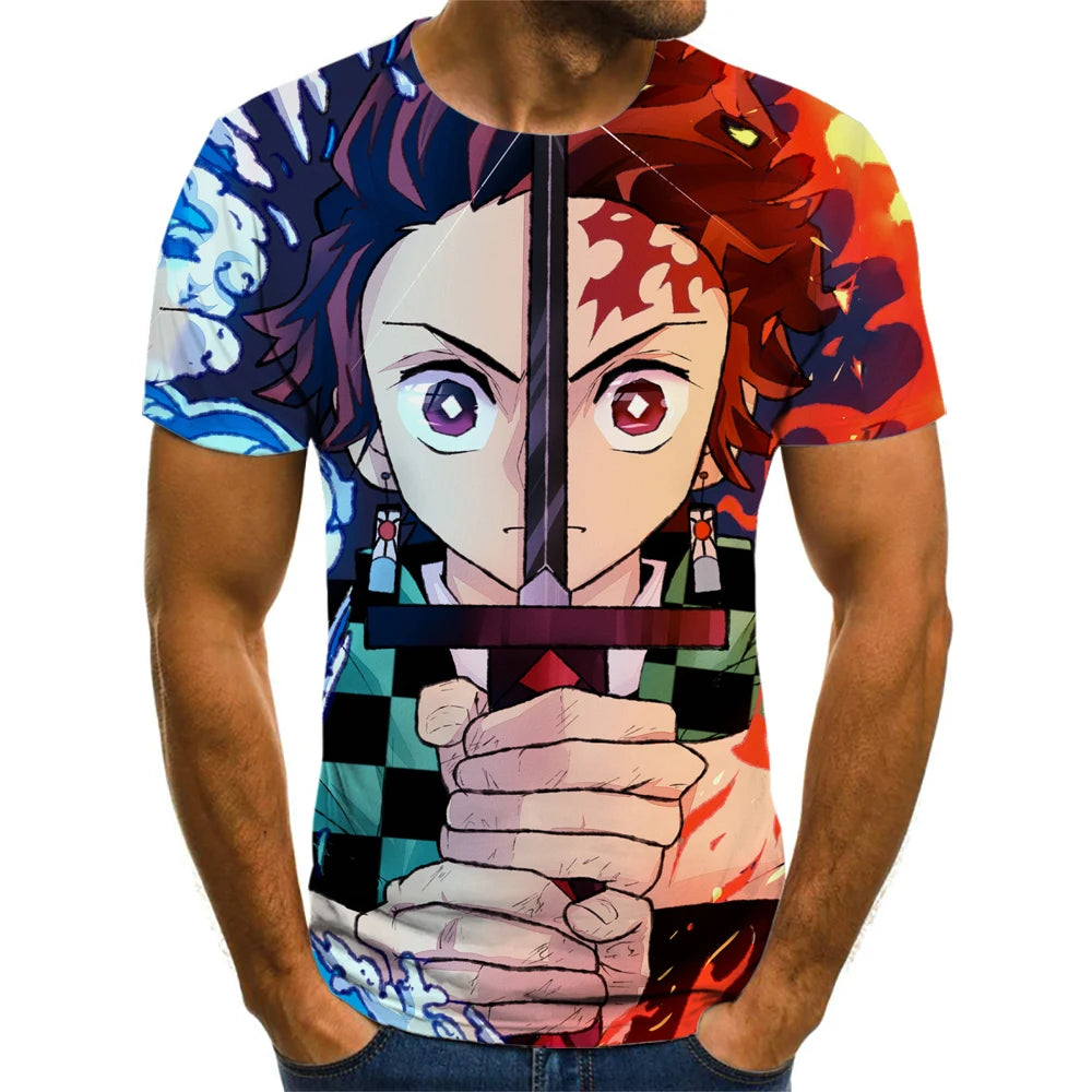 Demon Slayer 3D Print T-Shirt – Unisex Summer Fashion Casual Harajuku Streetwear
