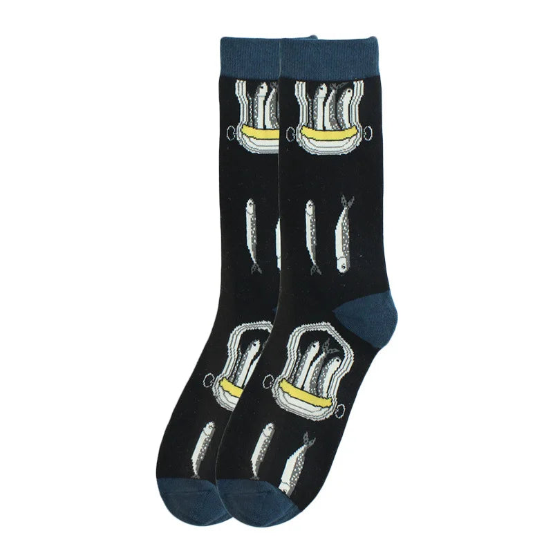 Stylische Baumwollsocken farbige Rollschuhsocken Haifischgeometrie