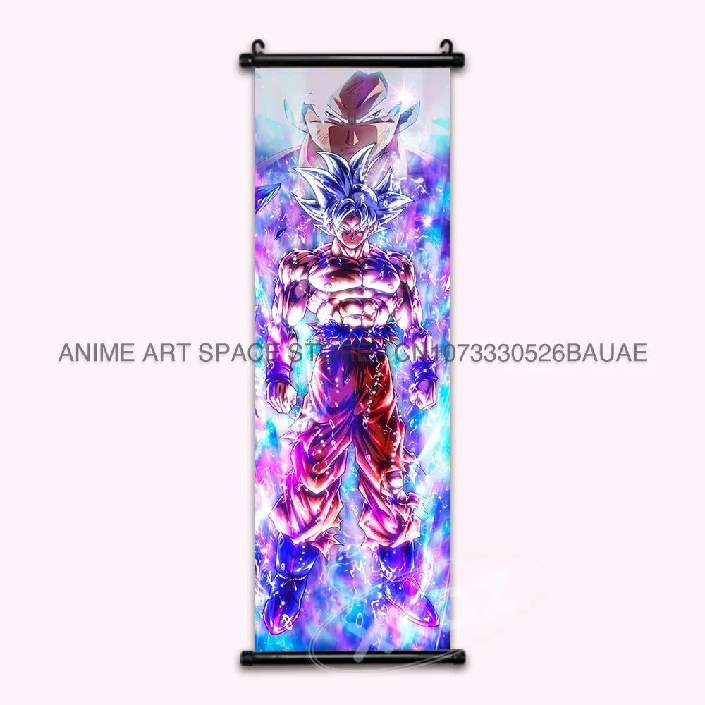 Dragon Ball Z Hanging Paintings Room Decorative Poster Anime Saiyan Scrolls Picture Wall Art
