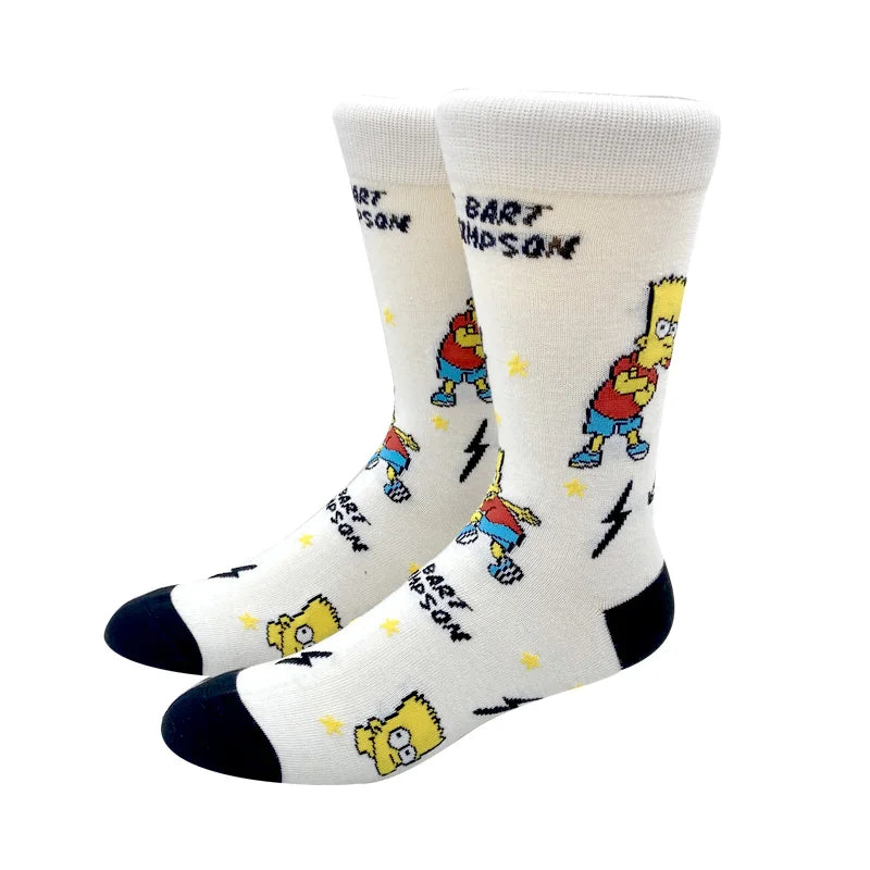 1 Pair The Simpsons Harajuku Socks – Cartoon Middle Tube Cotton for Men & Women