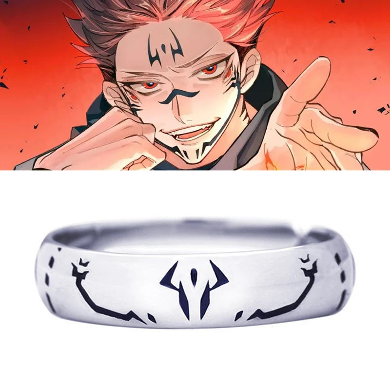 Anime Jujutsu Kaisen Ryomen Sukuna Itadori Yuji Ring Cosplay Metallschmuck