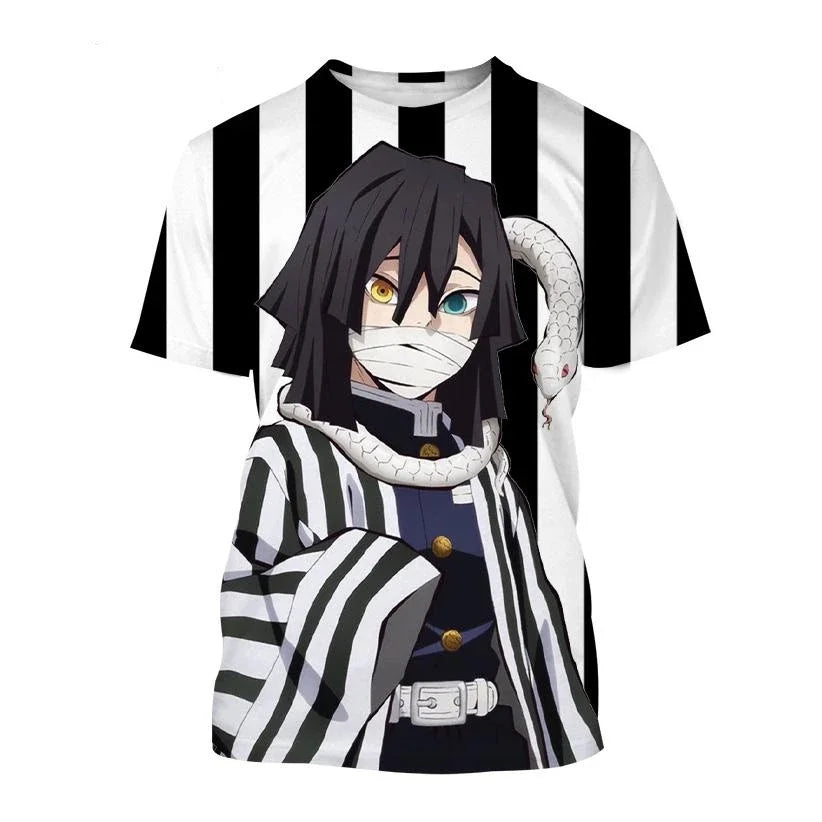 Chemise De Manga Courte Avec Estampado 3D De Anime Demon Slayer, Kimetsu No Yaiba, Kamado, Nezuko, Kochou, Shinobu