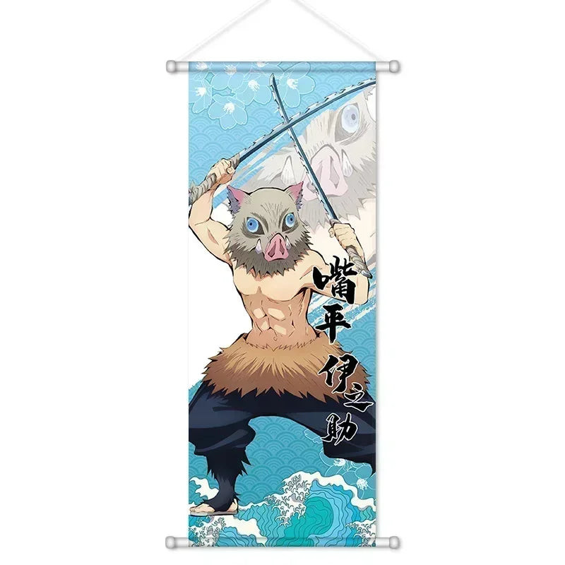 Demon Slayer Cartoon Anime Scroll Canvas Wall Home Decor Anime Poster Wall Art Room Decoration