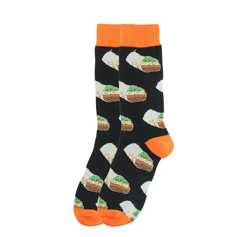 Stylische Baumwollsocken farbige Rollschuhsocken Haifischgeometrie
