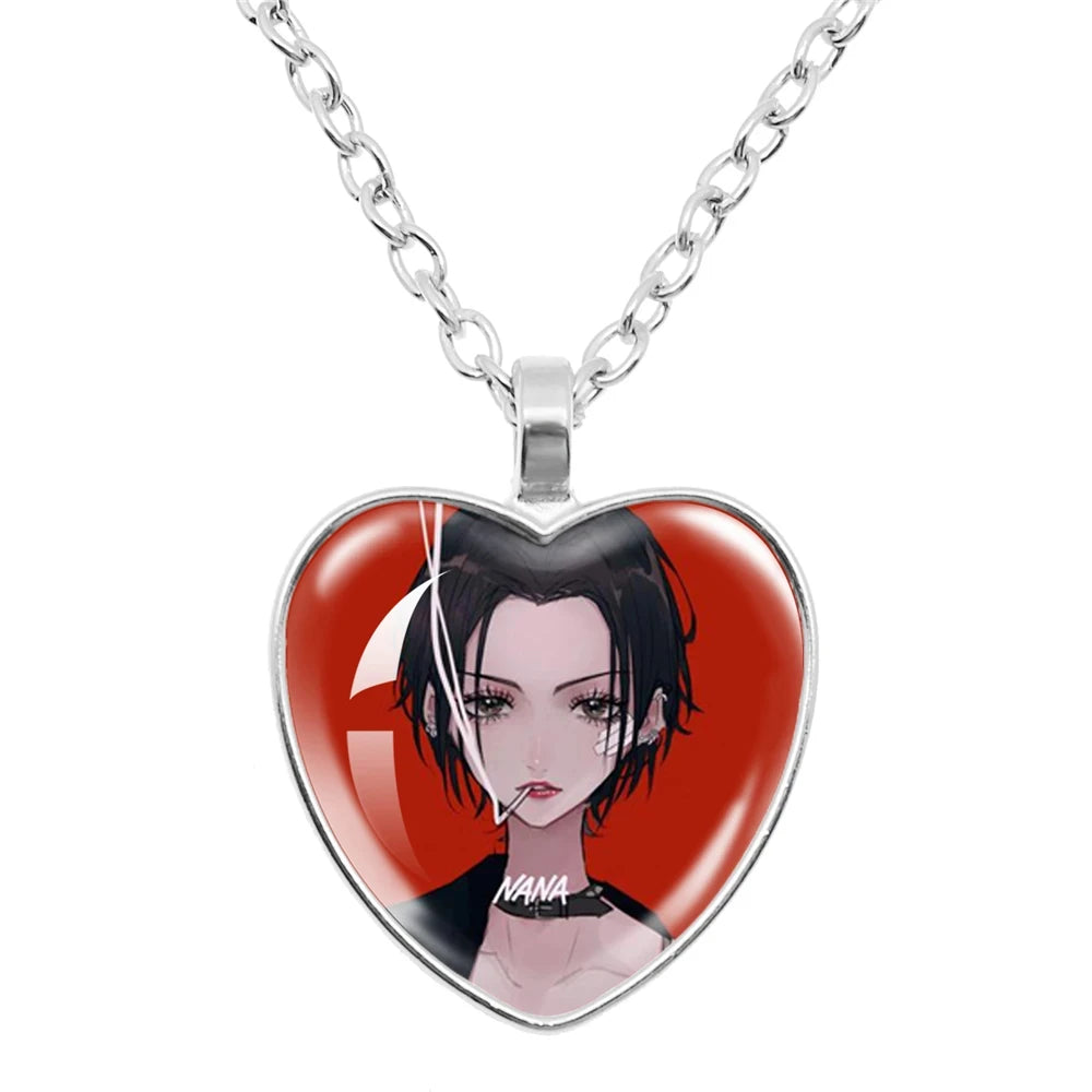 Halskette mit Glasherz von NANA Osaki, japanischer Anime – Modeschmuck und Taschenanhänger, Geschenk für Fans