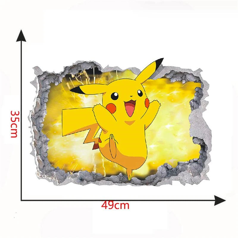 Cartoon Pikachu 3D Wandaufkleber für Kinder Wanddekoration