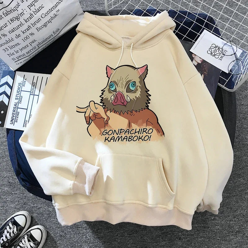 Kimetsu No Yaiba Sweatshirt – Anime Demon Slayer Hoodie mit Tanjiro & Nezuko, Harajuku Kawaii Style