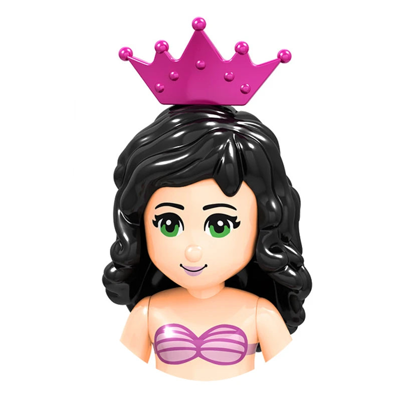 Modèles de mini briques de princesse animée – Belles figurines de filles et blocs de construction sur le thème de la neige pour enfants