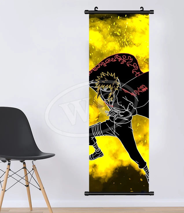 Bandai Anime Canvas Naruto Painting Kakashi Picture Hanging Scrolls Home Decor Wall Artwork