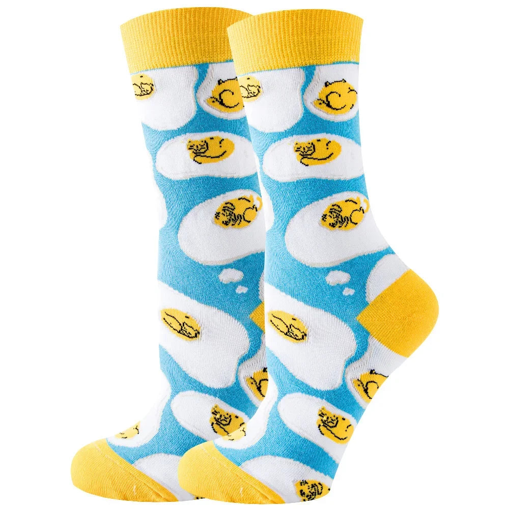 Chaussettes mignonnes avec des animaux et des fleurs de dessin animé – Mode Kawaii Harajuku pour l'automne et l'hiver