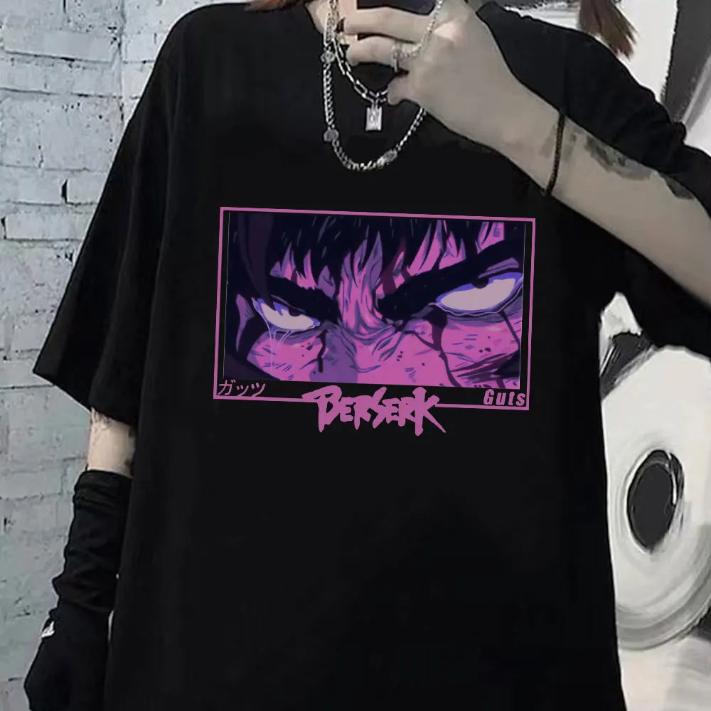T-shirt Harajuku Anime Eyes Y2K Berserk Guts T-shirt mode été