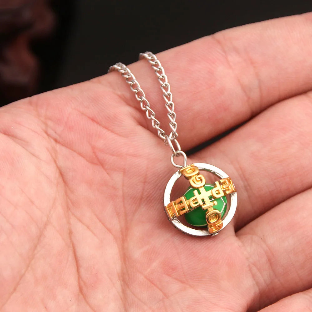 Collier avec pendentif en boule d'acier de l'anime JoJo's Bizarre Adventure - Bijoux pour les fans de Gyro Zeppeli Cosplay Ball