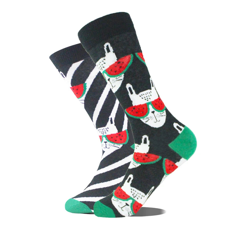 AB Happy Cotton Chaussettes amusantes Panda Duck Crazy Design Sokken