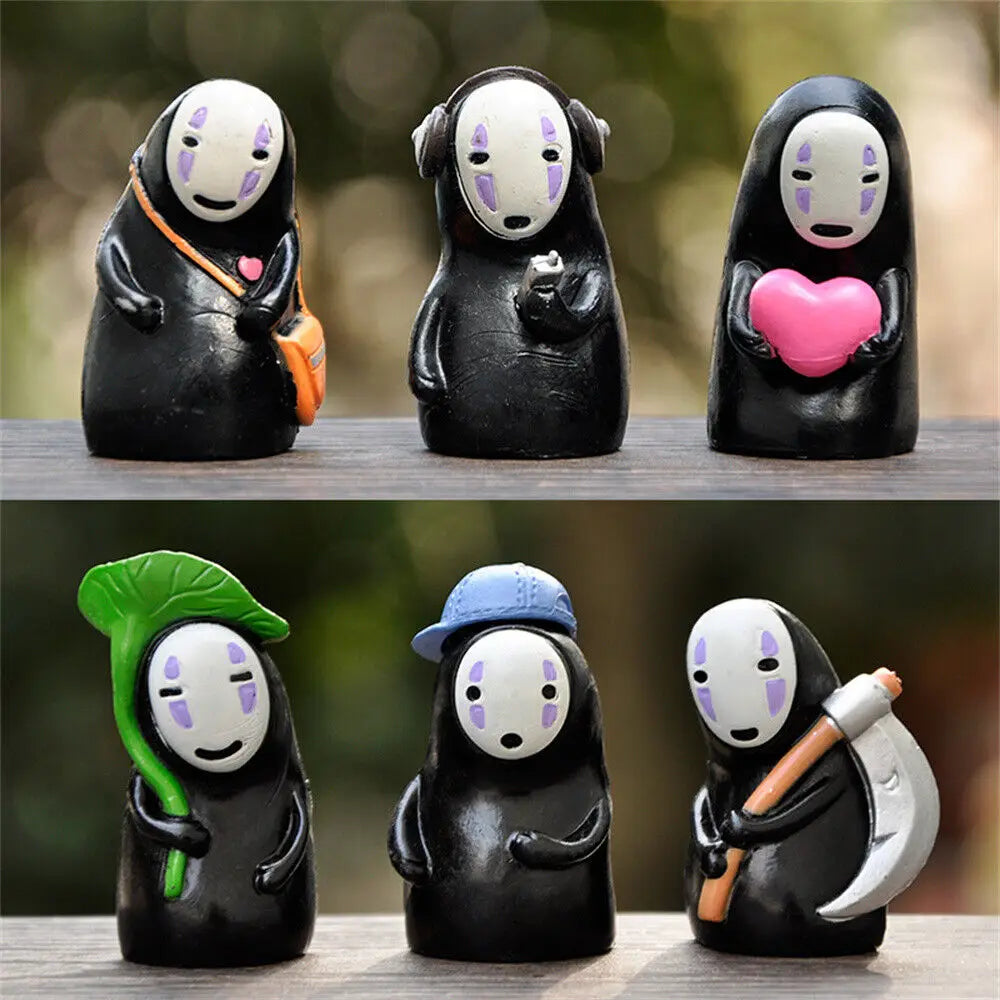 6 teile/satz Anime Chihiros No-Face Man Figur Modell Spielzeug Neue
