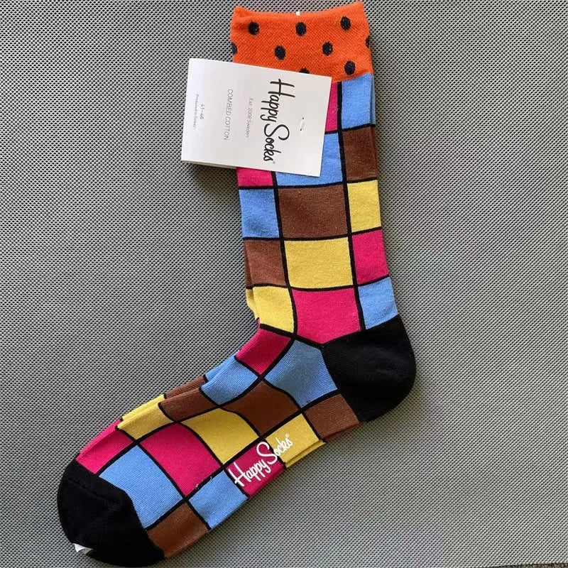Diamond Check Happy Socks für Herren – Geometrische Sportsocken aus Baumwolle (Größe 41–46)
