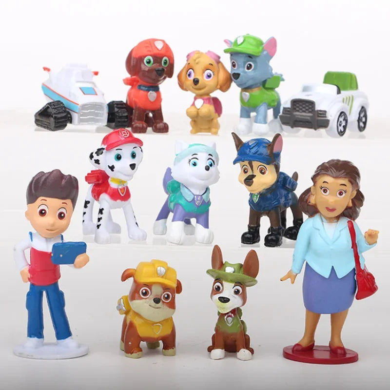 12 stücke Paw Patrol Action-figuren Mini Puppe Modelle Anime Figur Patrol Canine Marshall Chase Rocky