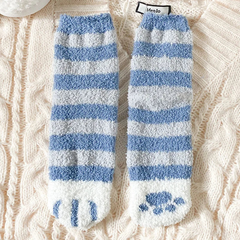 Korallensamt-Katzenkrallensocken – Verdickte Mitte