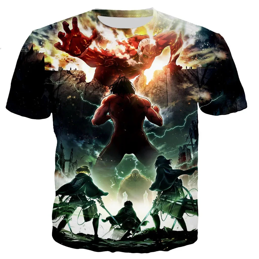 Attack on Titan 3D Print T-Shirt – Casual Harajuku Streetwear