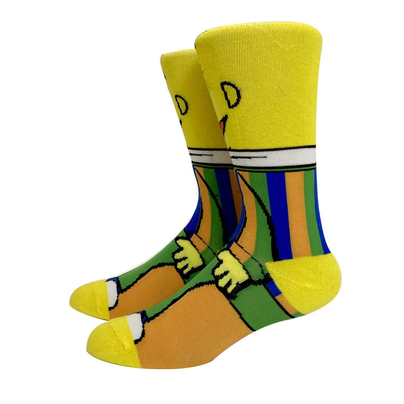 1 Pair The Simpsons Harajuku Socks – Cartoon Middle Tube Cotton for Men & Women