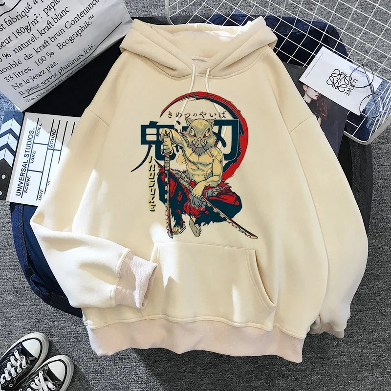 Kimetsu No Yaiba Sweatshirt – Anime Demon Slayer Hoodie mit Tanjiro & Nezuko, Harajuku Kawaii Style