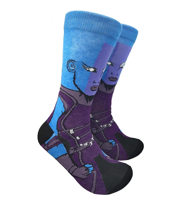 Modische Anime-Socken für Herren – Lustiger Hip-Hop-Stil mit hochwertigen Näh- und Cartoon-Mustern