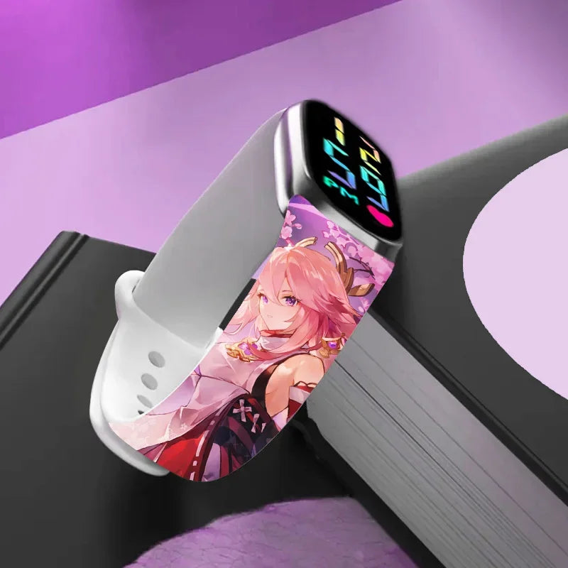 Pokémon & Demon Slayer LED-Uhr – Tanjirou & Nezuko Silikon-Touchscreen, wasserdicht, Sportgeschenk