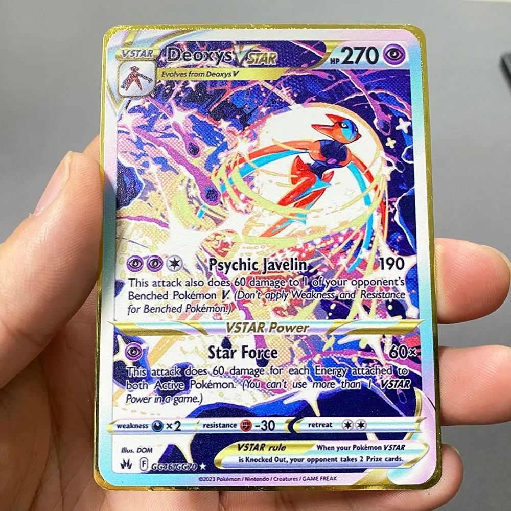Pokemon Metall Karten Englisch Anime Pikachu Charizard Vmax GX V Buchstaben Spiel Sammlung Karte Kind