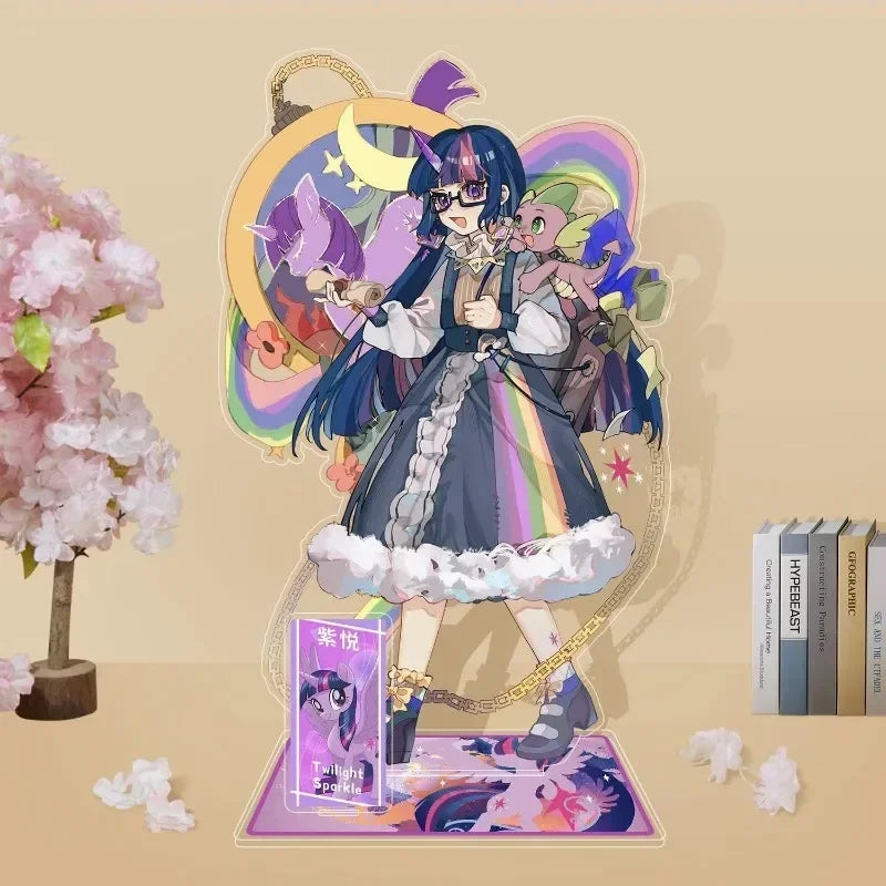 Support en acrylique Kawaii My Little Pony – Rainbow Dash, Twilight Sparkle et Rarity Décoration de bureau et cadeau de collection