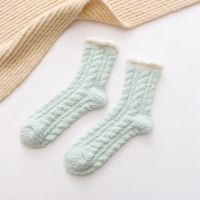 Korallensamt-Katzenkrallensocken – Verdickte Mitte