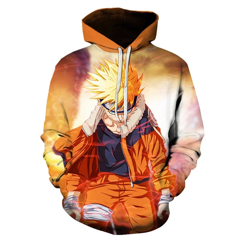 Naruto 3D Printed Kakashi Hoodie – Men’s Short Sleeve Hip Hop Streetwear Sweatshirt