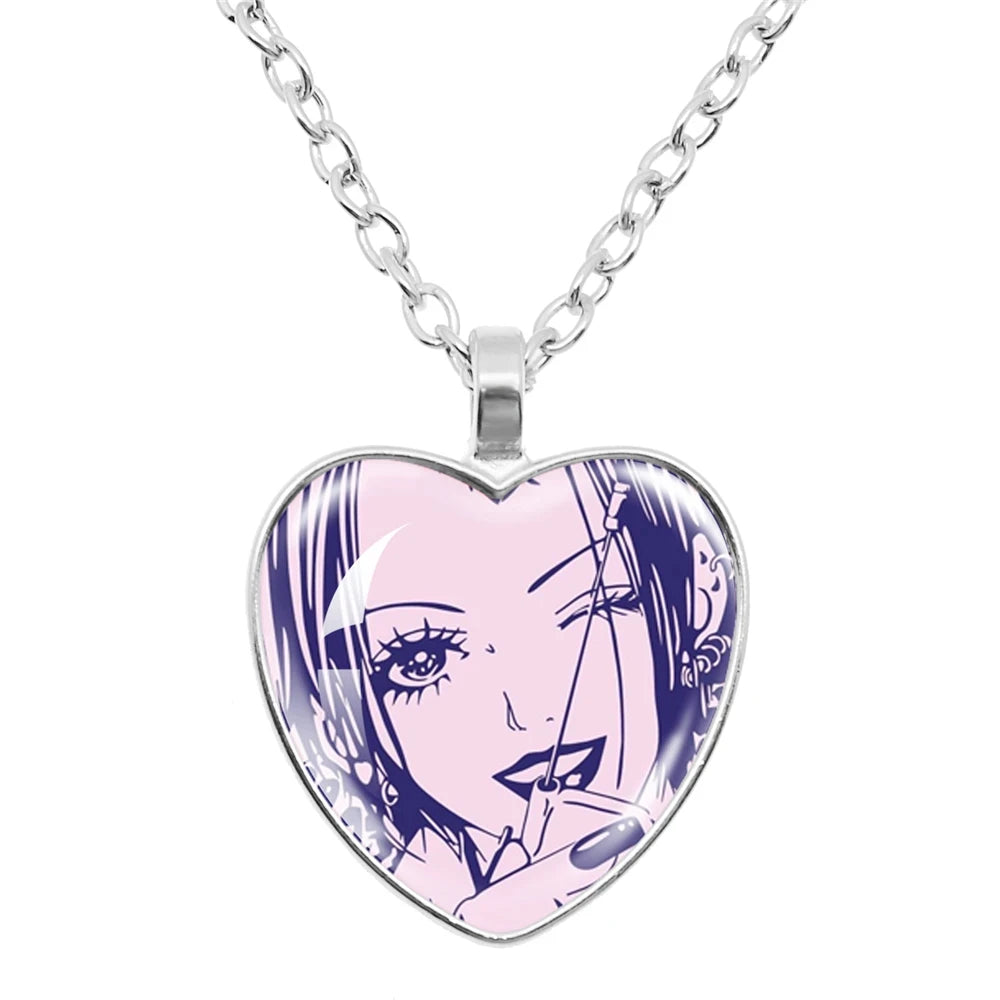 Halskette mit Glasherz von NANA Osaki, japanischer Anime – Modeschmuck und Taschenanhänger, Geschenk für Fans