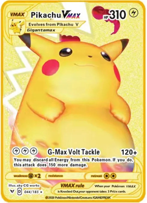 Pokemon Englische Metallkarte Anime-Sammelkarte Kinderspielzeug