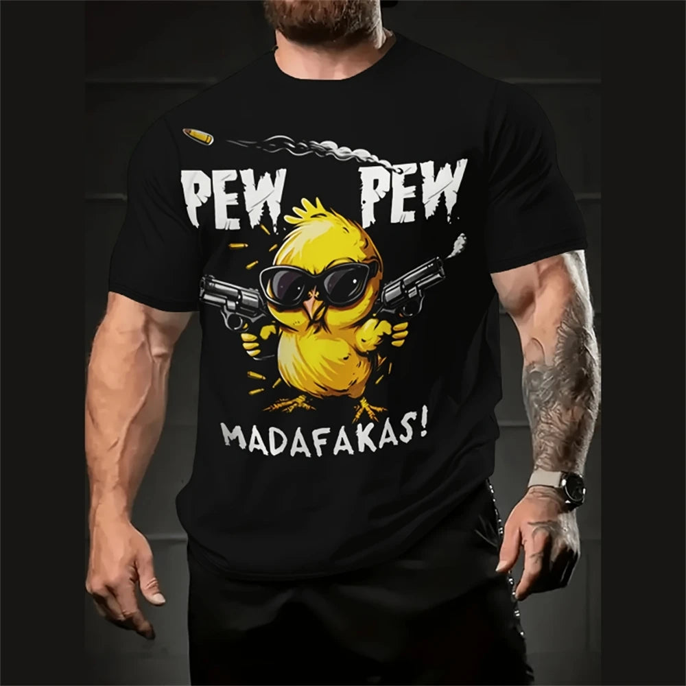Funny Cartoon 3D Print T-Shirt – Men’s Short Sleeve Oversized Streetwear