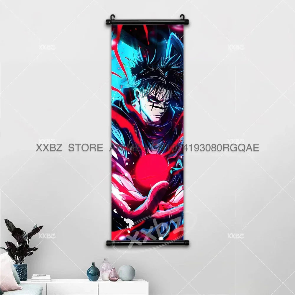 Jujutsu Kaisen Wall Artwork Scroll Picture Print Canvas Home Decor