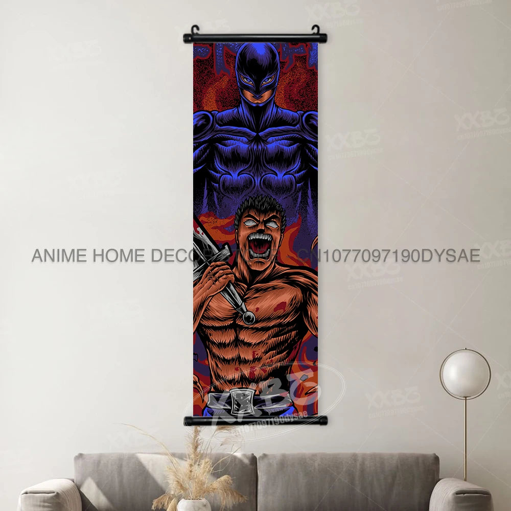Berserk Poster Black Swordsman Wall Artwork Scrolls Anime Home Decoration