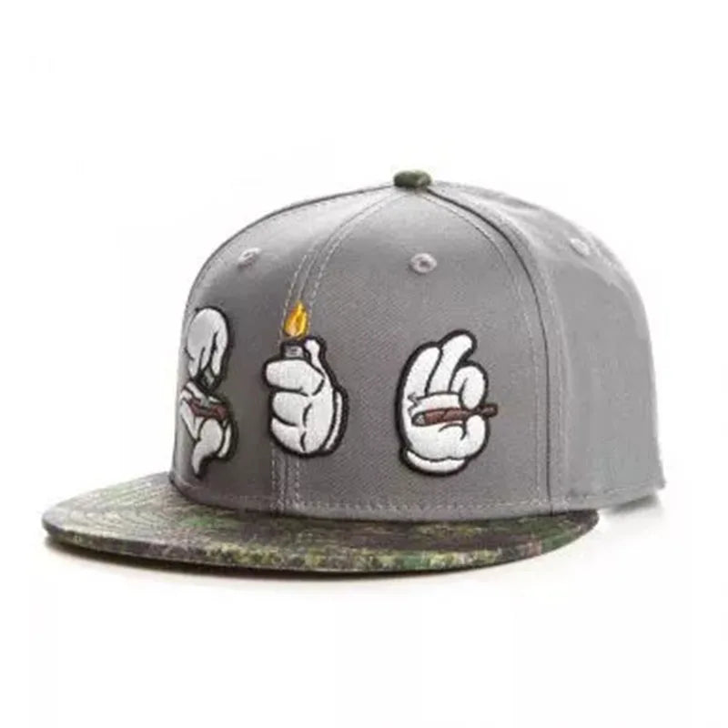 PANGKB Difuzed Cartoon Big Eyes Cookie Bite Snapback-Mütze – Verstellbare Outdoor-Sportkappe
