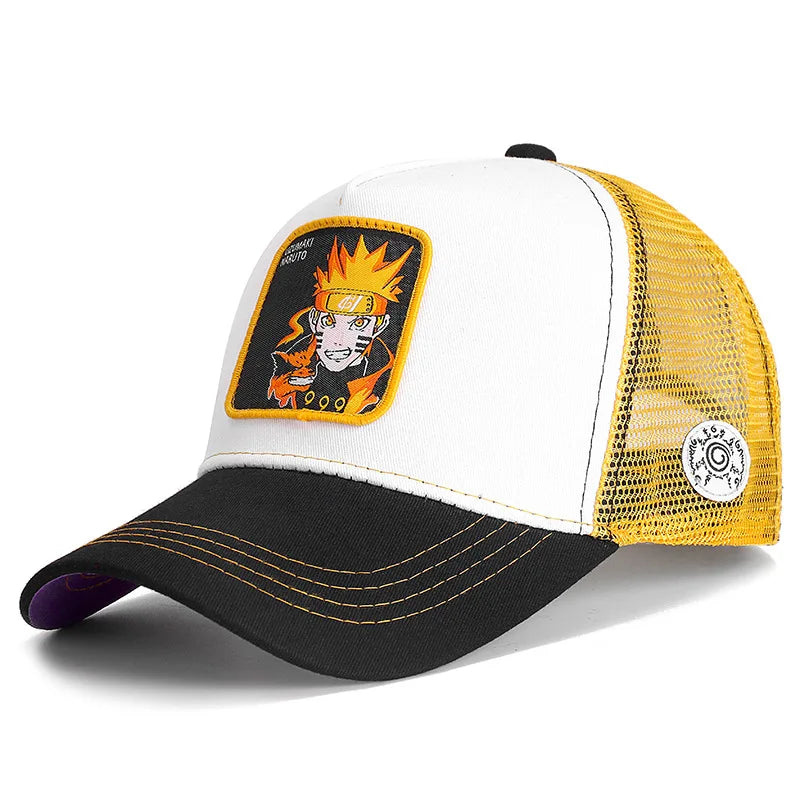 Hochwertige Naruto Uchiha Itachi-Baseballkappe – verstellbare Trucker-Mütze aus Netzstoff für Männer und Frauen | Anime-Hip-Hop-Stil