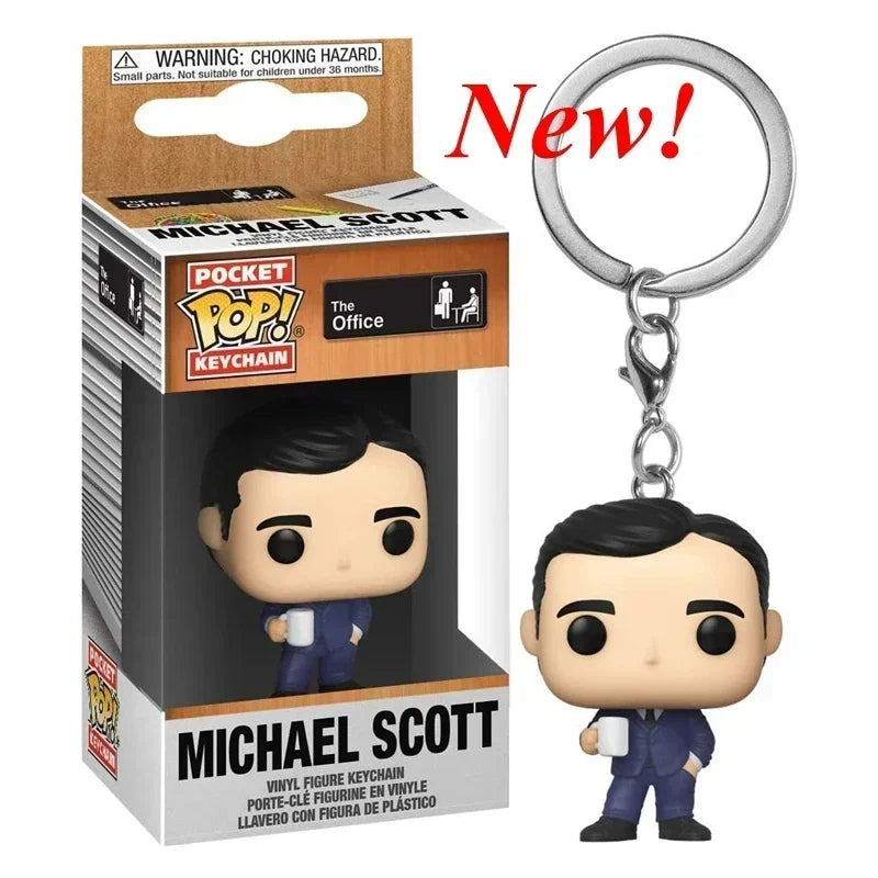 FUNKO POP Das Büro Schlüsselanhänger Spielzeug PAM BEESLY DWIGHT SCHRUTE Darryl Figur Pocket Pop Schlüsselanhänger