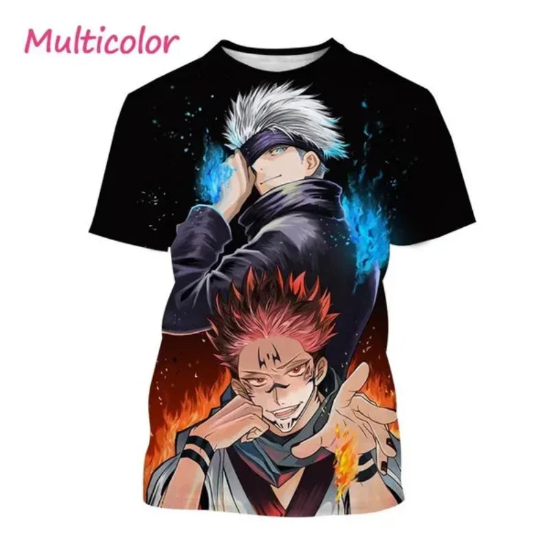 T-shirt Gojo et Yuji de style Harajuku