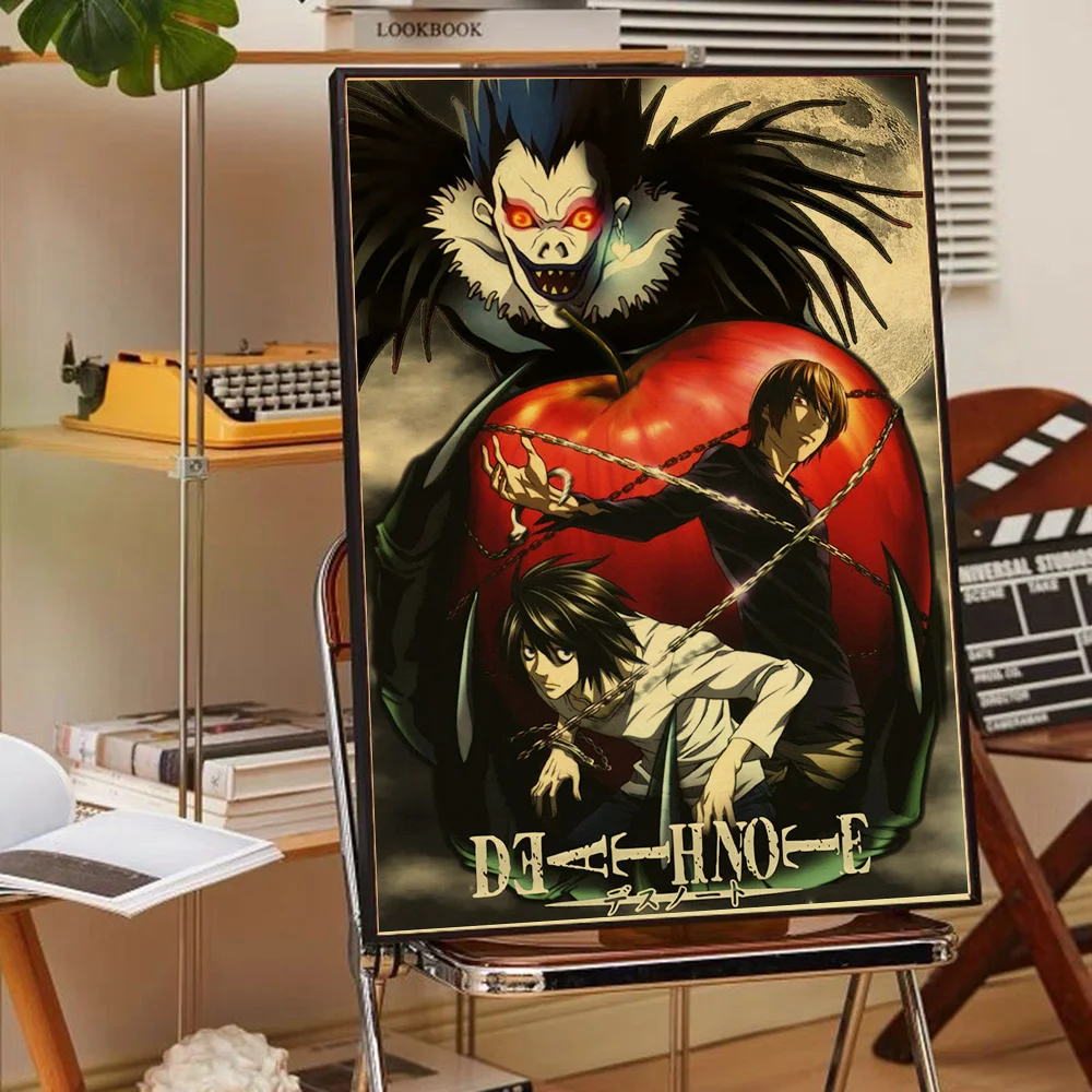 Anime Death Note, klassisches Filmposter, Wandkunst, Gemälde in HD-Qualität, fürs Arbeitszimmer, nordische Wohndekoration