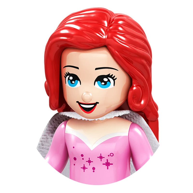 Modèles de mini briques de princesse animée – Belles figurines de filles et blocs de construction sur le thème de la neige pour enfants