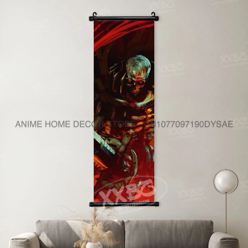 Berserk Poster Black Swordsman Wall Artwork Scrolls Anime Home Decoration