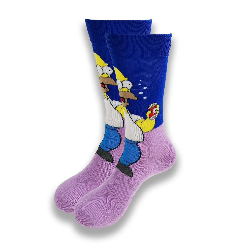 Lustige Socken mit Cartoon-Anime-Motiv – Hip-Hop-Aufdruck, originelle und bequeme Unisex-Skateboard-Crew-Socken