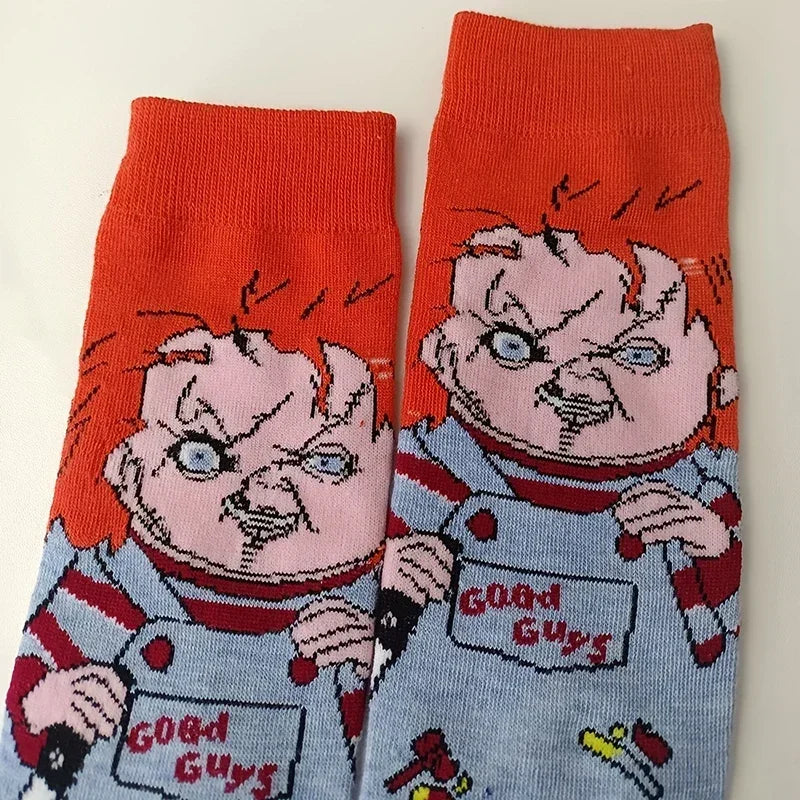 Chucky Cartoon-Socken – Anime-Gamer, Street Fashion Hip-Hop, originelle, lustige Designer-Socken