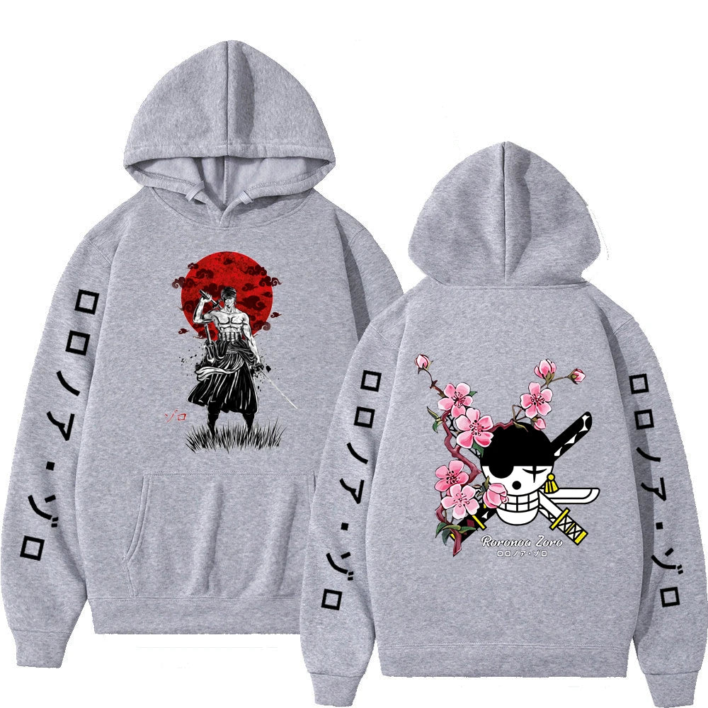 Unisex Japanischer Anime One Piece Hoodie Sweatshirt Lässige Mode Luffy Roronoa Zoro Sanji Harajuku Hoodies für Männer und Frauen