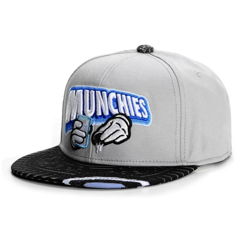 PANGKB Difuzed Cartoon Big Eyes Cookie Bite Snapback-Mütze – Verstellbare Outdoor-Sportkappe