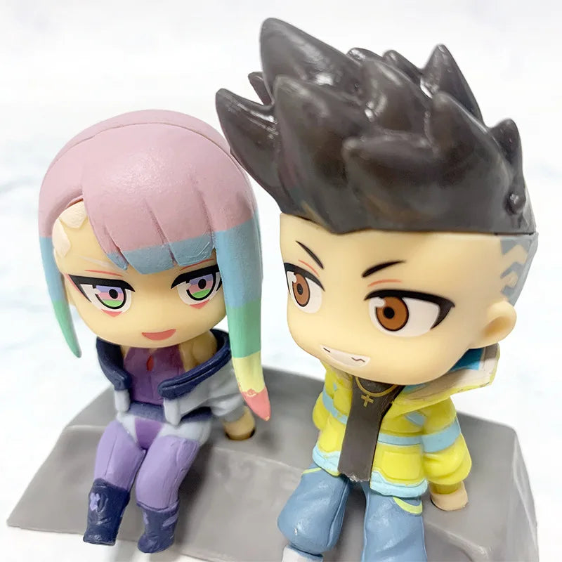 8 cm große Cyberpunk: Edgerunners Qset-Figuren – Lucy & David PVC-Actionmodellspielzeug & Schreibtischdekoration