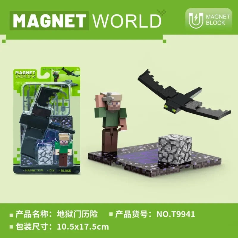 Minecraft Steve Mini Actionfiguren Anime Magnetblöcke Modell MC Spielfigur Puzzle