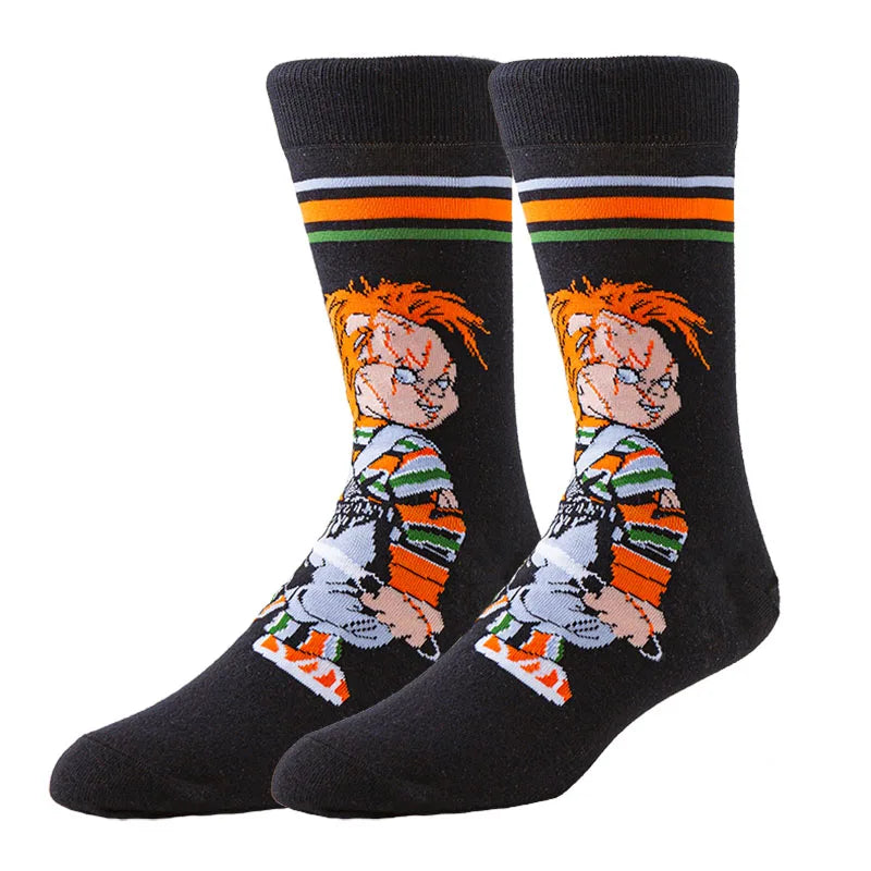 Chucky Cartoon-Socken – Anime-Gamer, Street Fashion Hip-Hop, originelle, lustige Designer-Socken