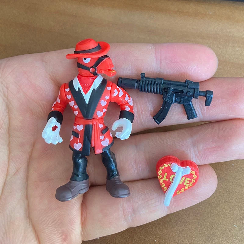 Kaufe 3 und erhalte 1 gratis – Fortnite-Actionfiguren mit Waffen und Werkzeugen (Peely, Skull Trooper, Fishstick, Blackheart)